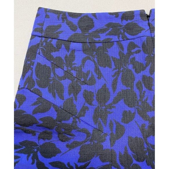 Express‎ Blue Black A Line Mini Skirt Sz 4 - Picture 9 of 9